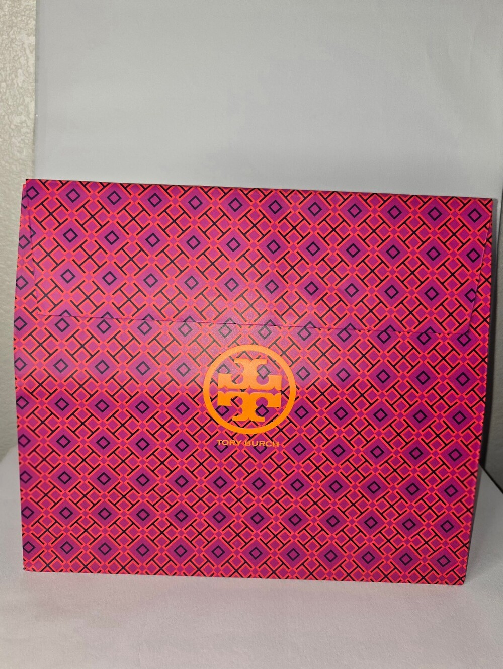 Tory Burch Decorative Gift Box - Pink & Orange Geometric,New Excellent Condition